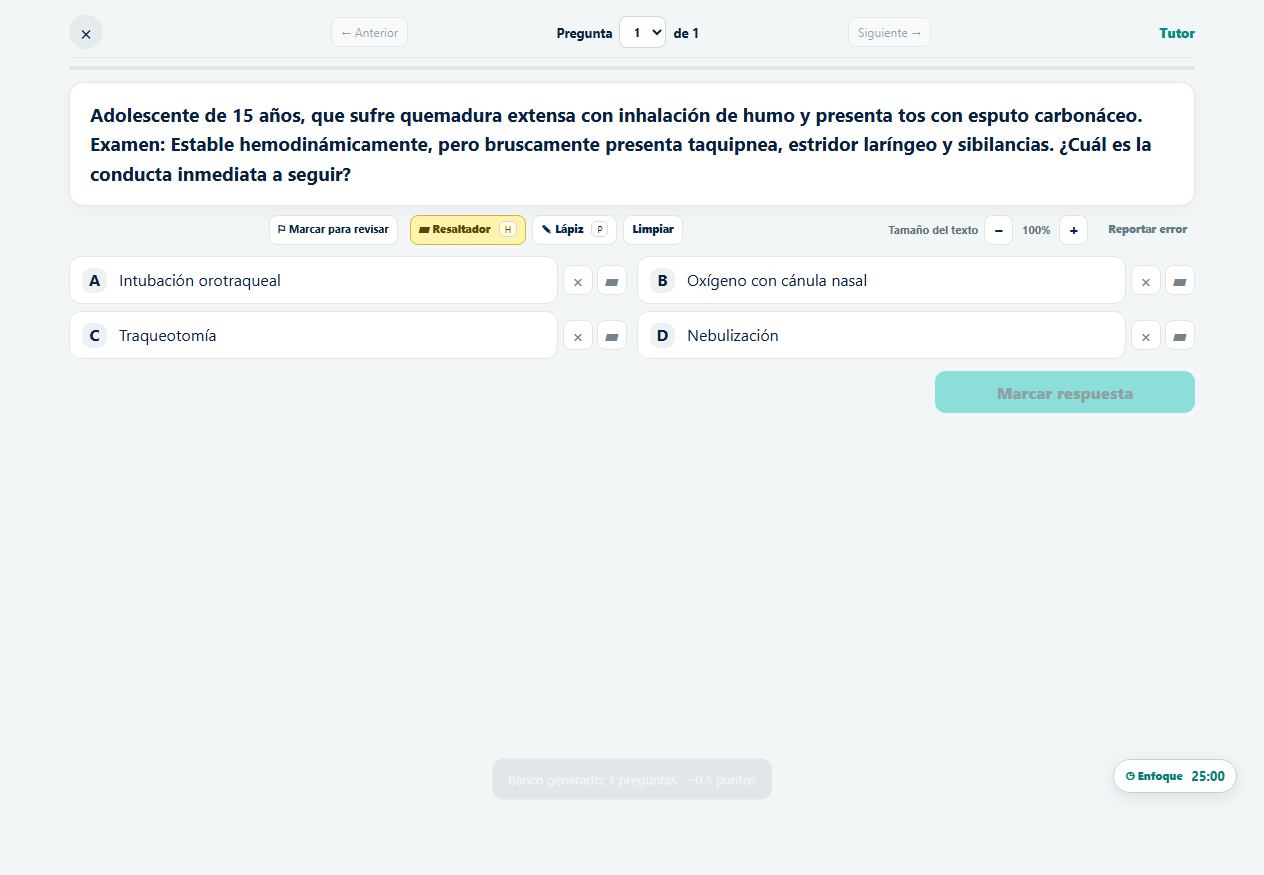 Caso de un banco nacional en modo tutor, con alternativas y herramientas de lectura